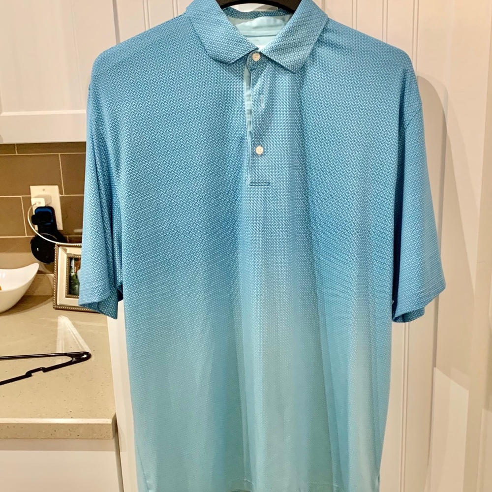 Men’s GREG NORMAN Blue Ombré Polo Shirt, Size L